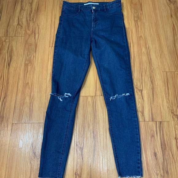 Zara High Rise Raw Hem Skinny Jegging Jeans - Picture 4 of 13